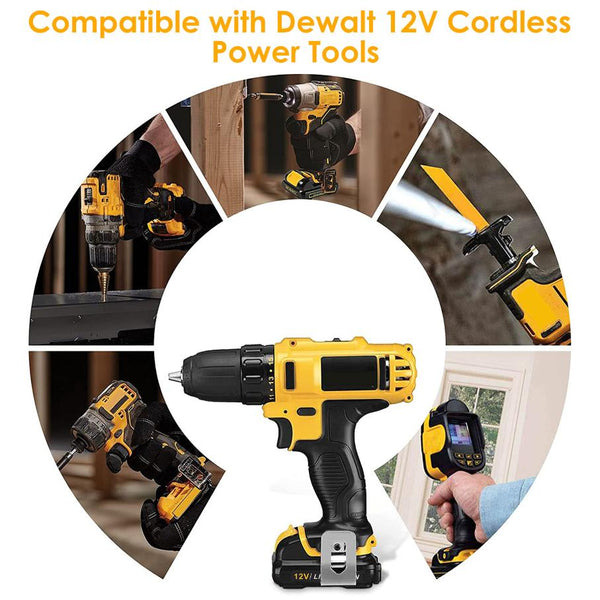 2 Pack 12V Li-ion Power Tool Battery Replacement Compatible with Dewalt
