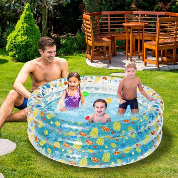 5FT Inflatable Swimming Pool Blow Up For 3 Kids Foldable Swim Ball Pool Backyard Beach