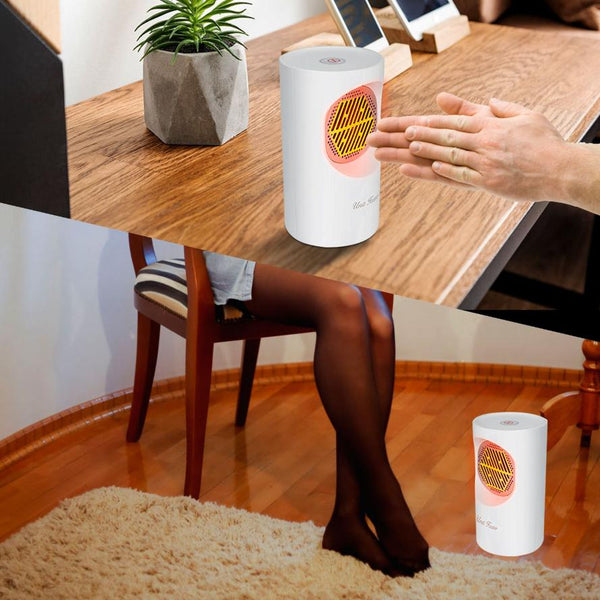 300W Mini Heating Unit Portable Electric Small Heater Fan Portable Floor Desktop