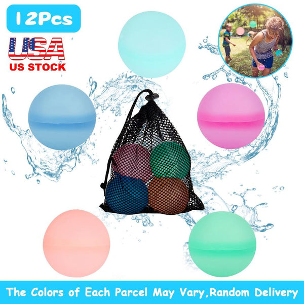 12Pcs Reusable Water Balloons Refillable Silicone Water Bombs for Water Games Water Balls for Summer Fun