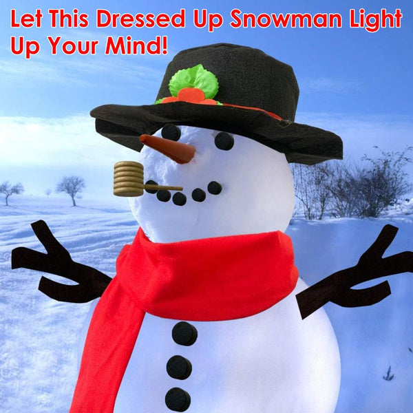 16Pcs Snowman Decorating Dressing Kit Winter Party Kids Outdoor Toys Christmas Decoration Gift Hat Scarf Eye Mouth Nose Accessories