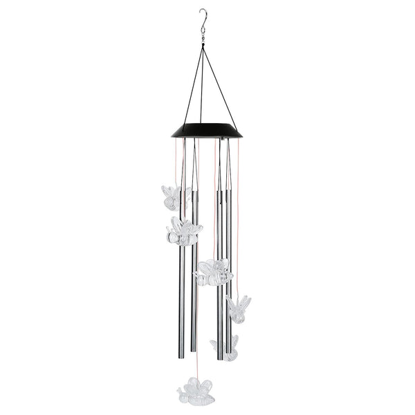 Solar Wind Chime Lights Bee Decorative Lamp 7 Color Changing Hanging String Lights
