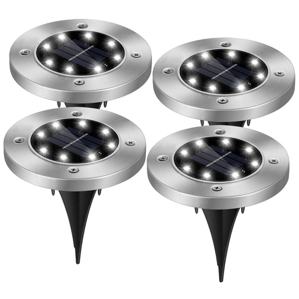 4 Pack Solar Powered Ground Light Outdoor Waterproof In-Ground Stake Path Lamps