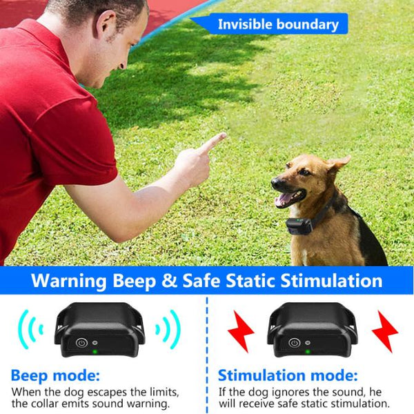 Wireless Electric Dog Fence Pet Boundary Containment System Training Collar Small Medium Large Dogs