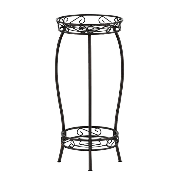 2-Tier Plant Stand Rustproof Iron Plant Rack Holder Indoor Outdoor Flower Pot Display Shelf