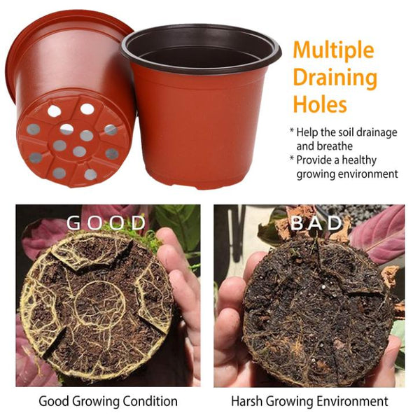 100Pcs Plastic Plant Nursery Pots Garden Seedlings Flower Container Seed Starting Pots 100mm 3.94in