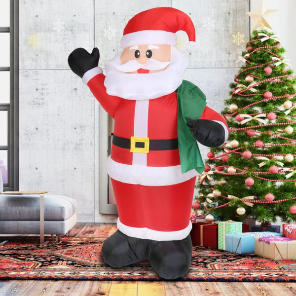 Inflatable Christmas Santa Claus Blow-up Light-up LED Waterproof Christmas Lawn Outdoor 6.4ft