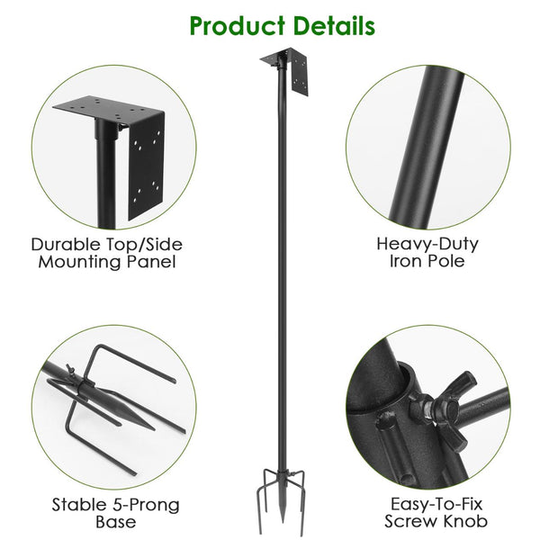 Bird House Pole Kit Stand Stake Adjustable Height Bird Feeder Lawn Mount Perch