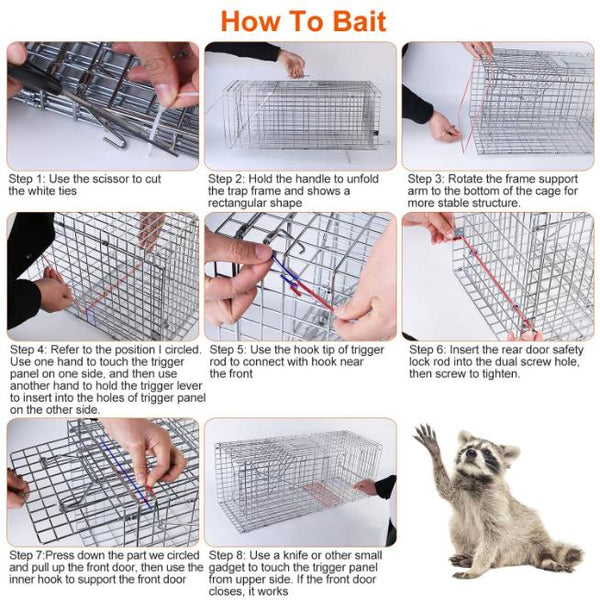 Medium Size Humane Trap Cage Catch Release Live Animal Rodent Cage Collapsible