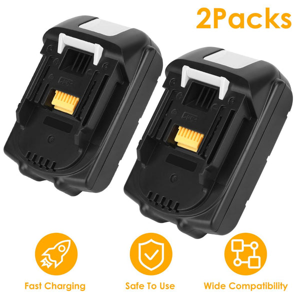 2 Pack 18V Li-ion Power Tool Battery Replacement Fit for Makita