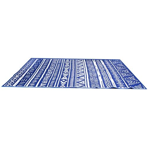 5x8FT Reversible Outdoor Rug Waterproof Mat Carpet Portable Plastic Outdoor Activity for Picnic Patio Deck RV Trip Blue & W