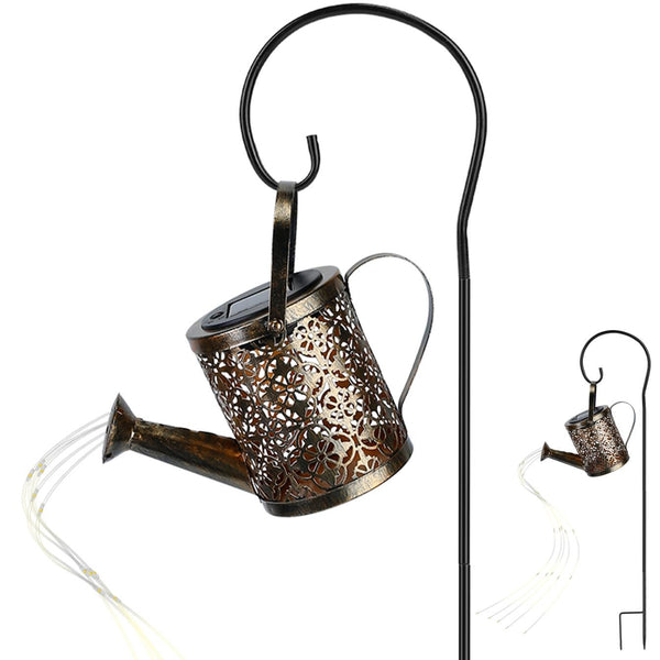 Solar Powered Watering Can Garden Stake Light LED Garden Fairy Decoration