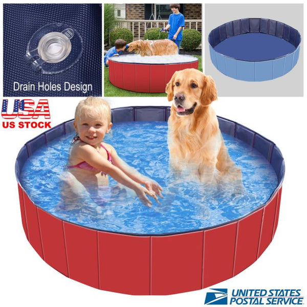 5FT Pet Swimming Pool PVC Kiddie Baby Dog Swim Pool Bathing Tub Playmat Kids Pools