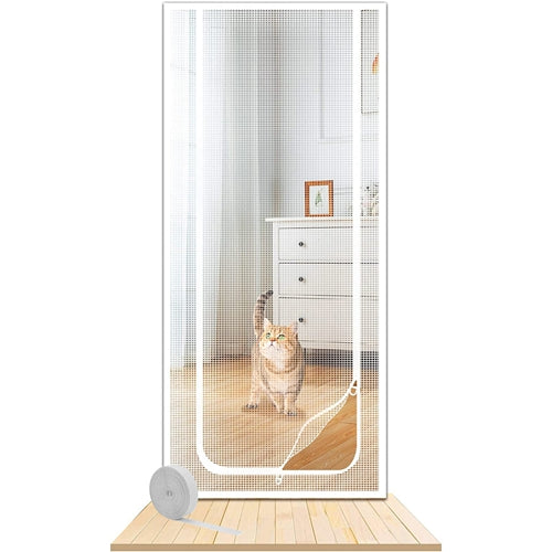 Mesh Door Screen Heavy Duty Pet Proof Scratch-Proof Double Sided Zipper