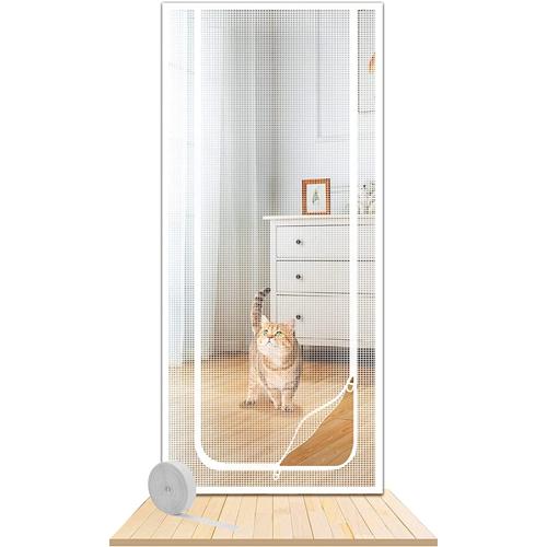 Mesh Door Screen Heavy Duty Pet Proof Scratch-Proof Double Sided Zipper