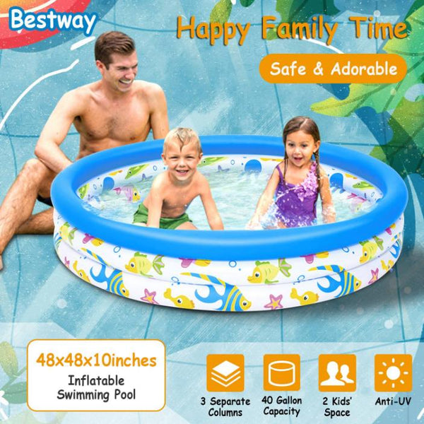 4 FT Diameter Small Inflatable Round Swimming Pool Blow Up For Kids Swim Ball Pool Center For Backyard Beach