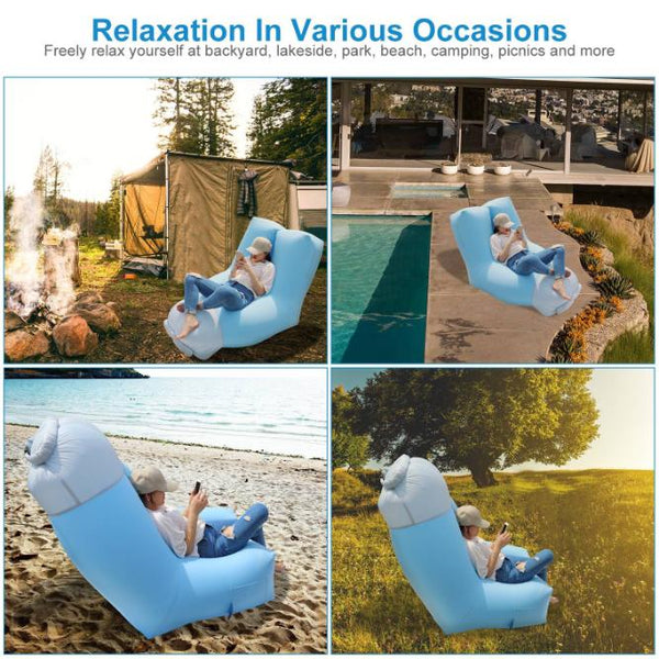 Inflatable Lounger Air Sofa Chair Couch Waterproof Anti-Leaking Lakeside Beach Camping