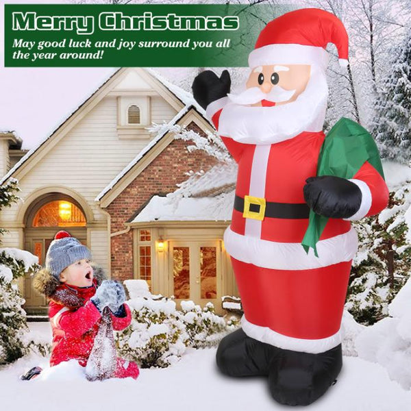 Inflatable Christmas Santa Claus Blow-up Light-up LED Waterproof Christmas Lawn Outdoor 6.4ft