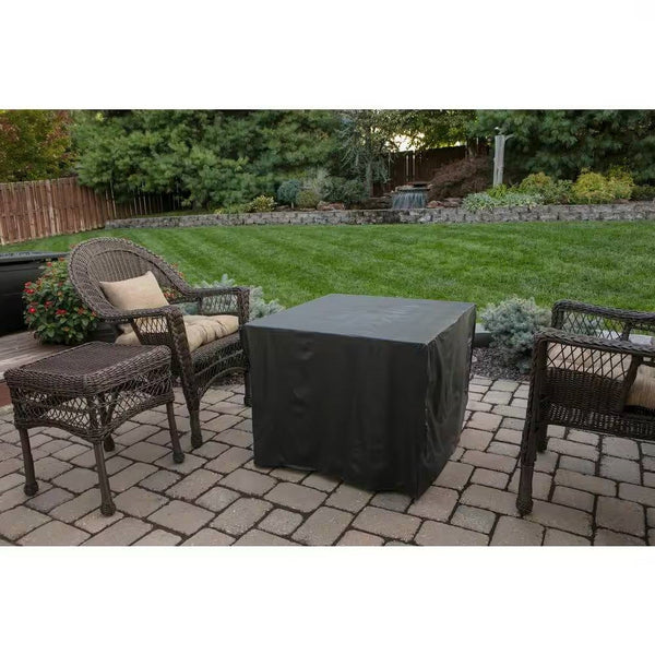 30-inch Gas Fire Pit Outdoor Bronze LP Propane with Lava Rocks and Cover