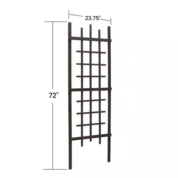 72-inch Modern Garden Trellis in Black Wood Finish