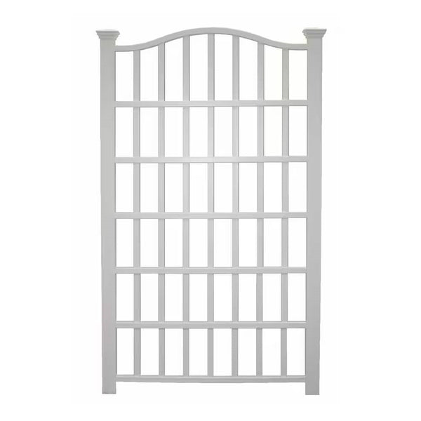Large 8-Ft x 4.5-Ft Outdoor White Vinyl Garden Trellis Privacy Screen
