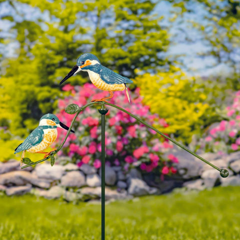 Double Hummingbird Balance Stake "Tiny & Teeny" 47" Tall