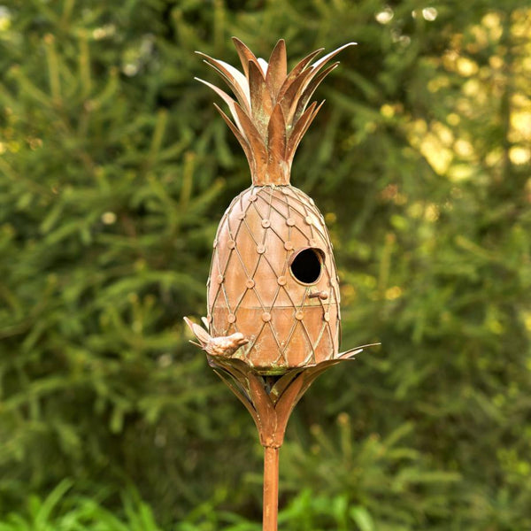 Pineapple Shaped Acorn Shaped Copper Birdhouse Stake