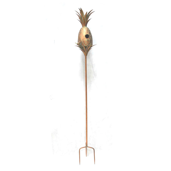Pineapple Shaped Acorn Shaped Copper Birdhouse Stake