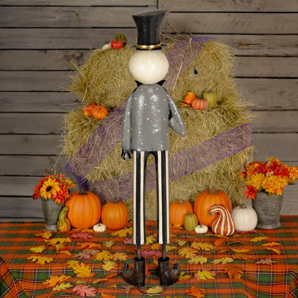 Skeleton Man with Spider Web Umbrella "Mr. Bones" 54.25" Tall