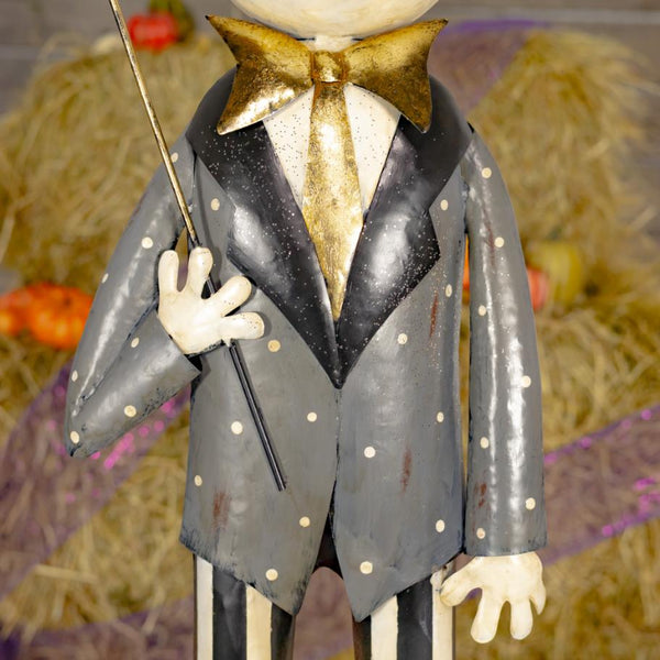 Skeleton Man with Spider Web Umbrella "Mr. Bones" 54.25" Tall