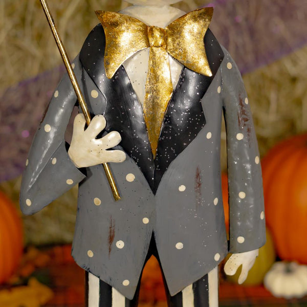 Skeleton Boy with Spiderweb Umbrella "Bones Junior" 36" Tall