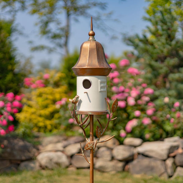Iron & Porcelain Birdhouse Stakes