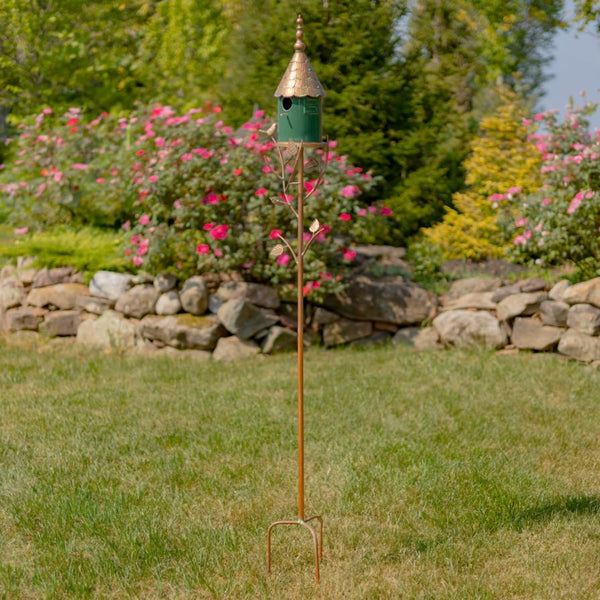Iron & Porcelain Birdhouse Stakes