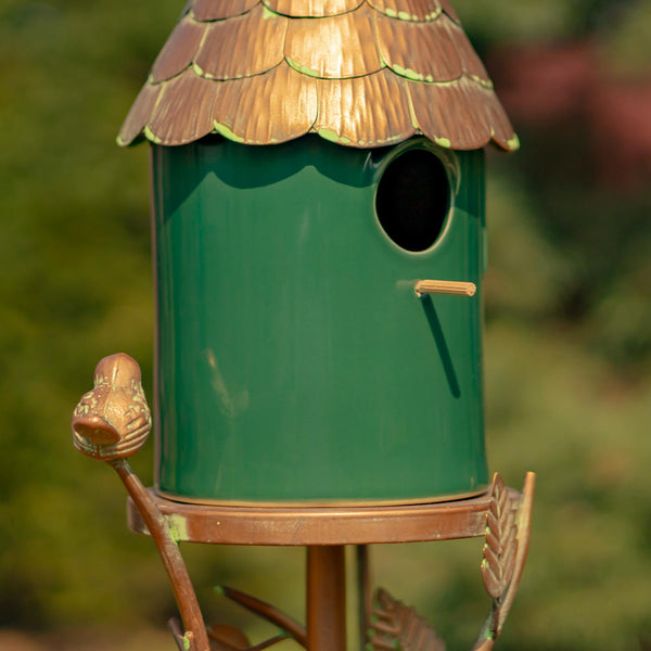 Iron & Porcelain Birdhouse Stakes
