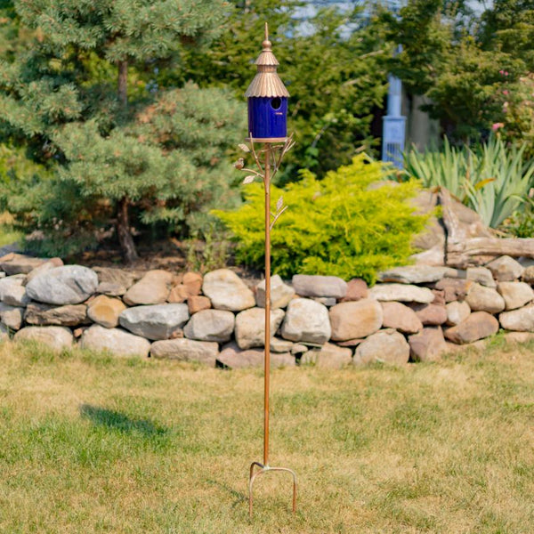 Iron & Porcelain Birdhouse Stakes