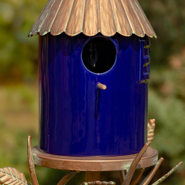 Iron & Porcelain Birdhouse Stakes