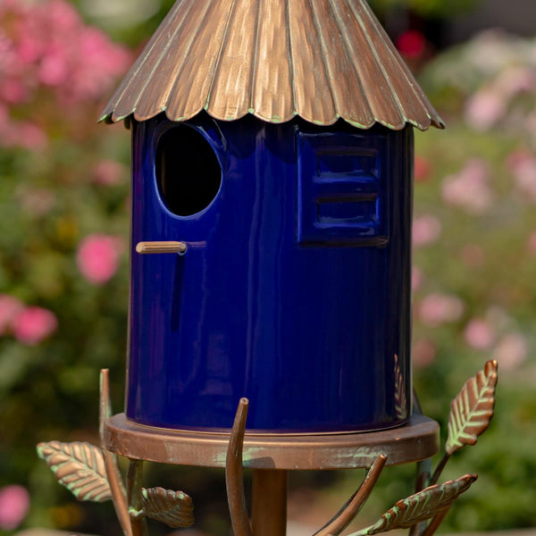 Iron & Porcelain Birdhouse Stakes