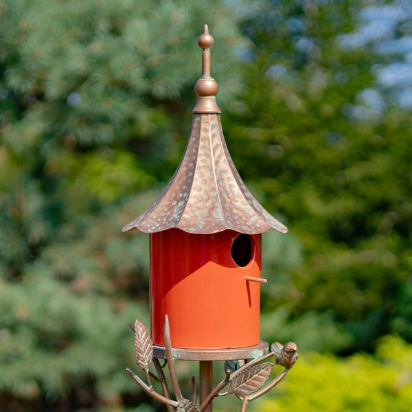 Iron & Porcelain Birdhouse Stakes