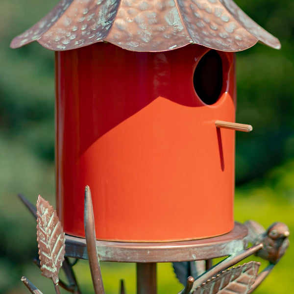 Iron & Porcelain Birdhouse Stakes