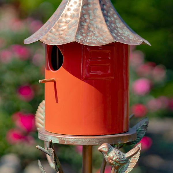Iron & Porcelain Birdhouse Stakes