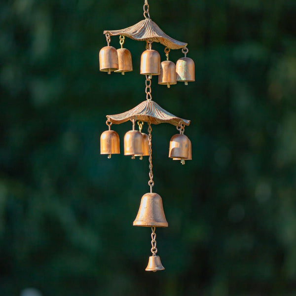 Set of 4 Assorted Hanging Birdhouse Feeder Wind Chimes "Homestead Collection"
