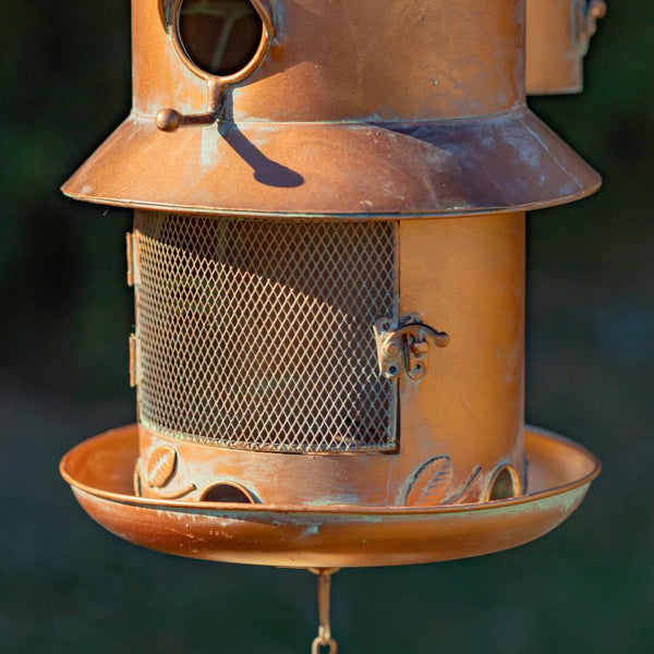Set of 4 Assorted Hanging Birdhouse Feeder Wind Chimes "Homestead Collection"