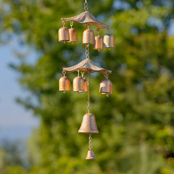 Set of 4 Assorted Hanging Birdhouse Feeder Wind Chimes "Homestead Collection"