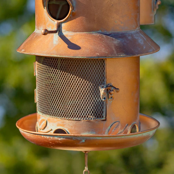 Set of 4 Assorted Hanging Birdhouse Feeder Wind Chimes "Homestead Collection"
