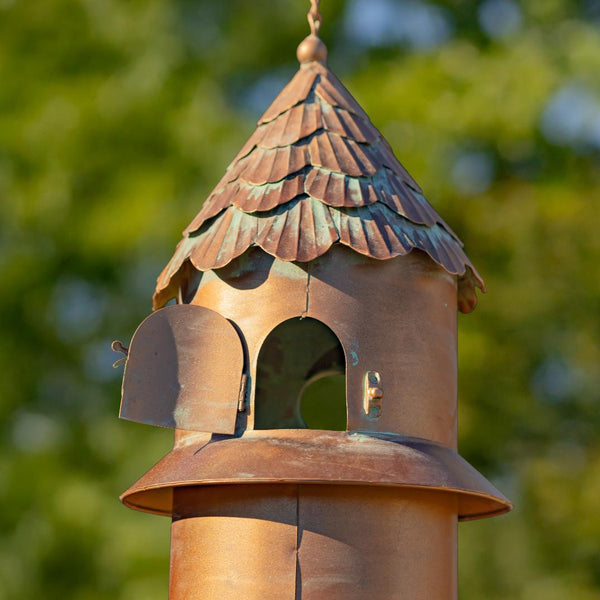 Set of 4 Assorted Hanging Birdhouse Feeder Wind Chimes "Homestead Collection"