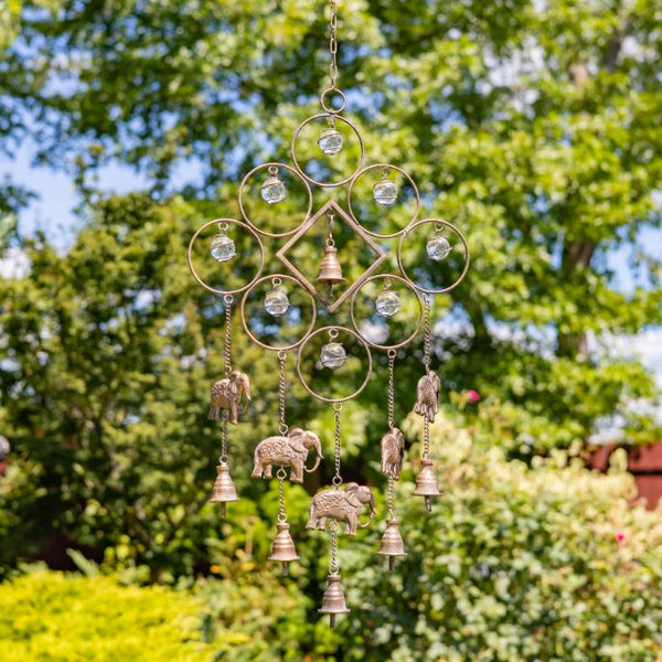 33.7" Long Bohemian Style Metal "Chobe" Wind Chimes with Sun & Stars