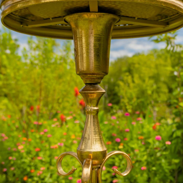 Gold Round Metal Plant Stand-Birdfeeder 29.3" Tall