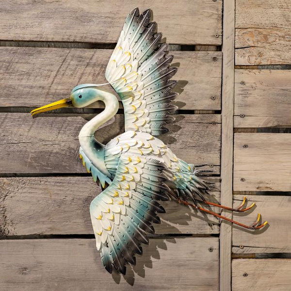 Set of 4 Assorted Elegant Whooping Crane Iron Wall Decorations "Port Arkansas"