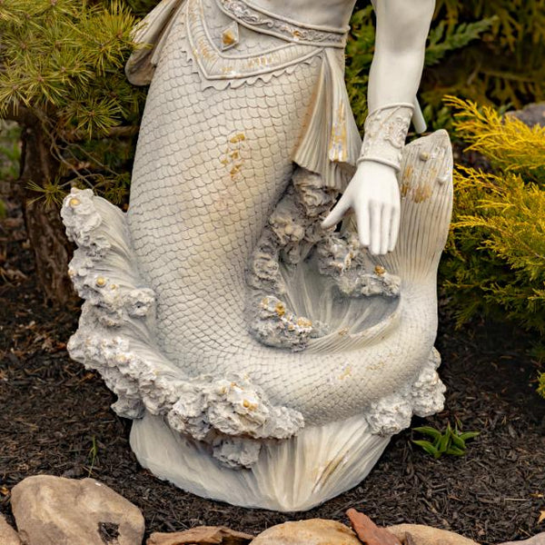 Magnesium Merman Garden Statue Throwing Trident "Scotty" 48" Tall
