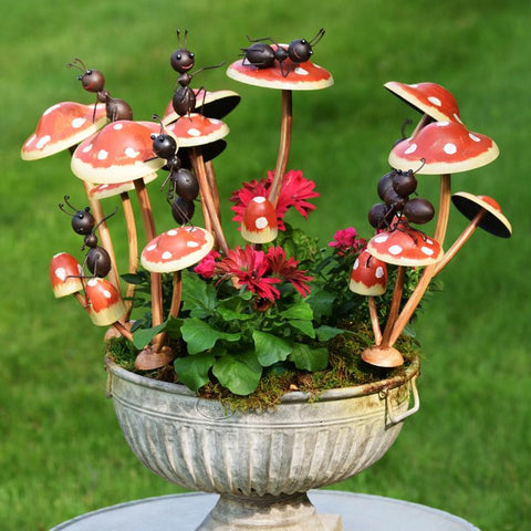 Set of 6 Assorted Ants Frogs Butterflies Garden Stakes